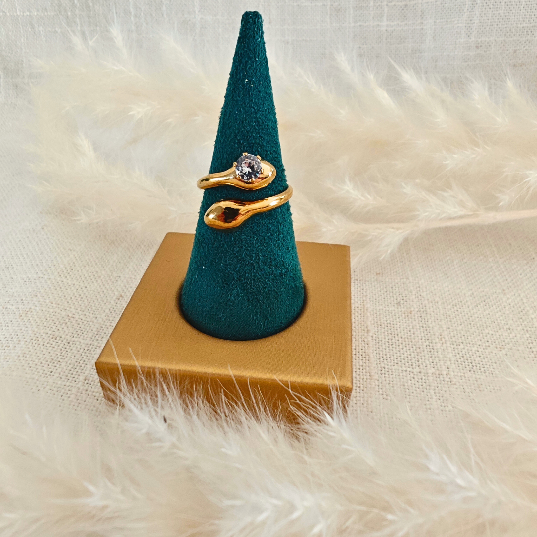 Bague Aïra – doré & cristal clair