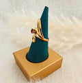 Bague Soléa dorée & pierre grenat