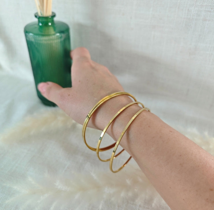 Aura Joncs dorés en acier inoxydable