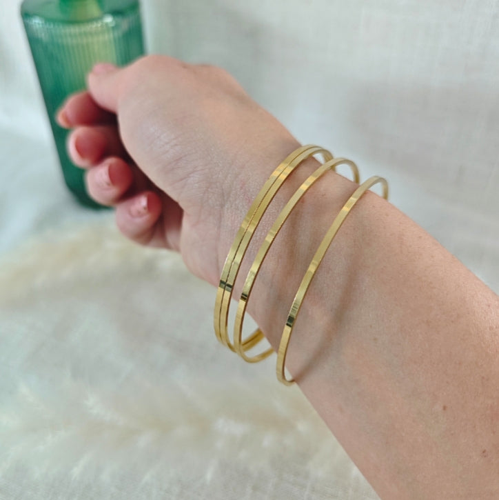 Aura Joncs dorés en acier inoxydable