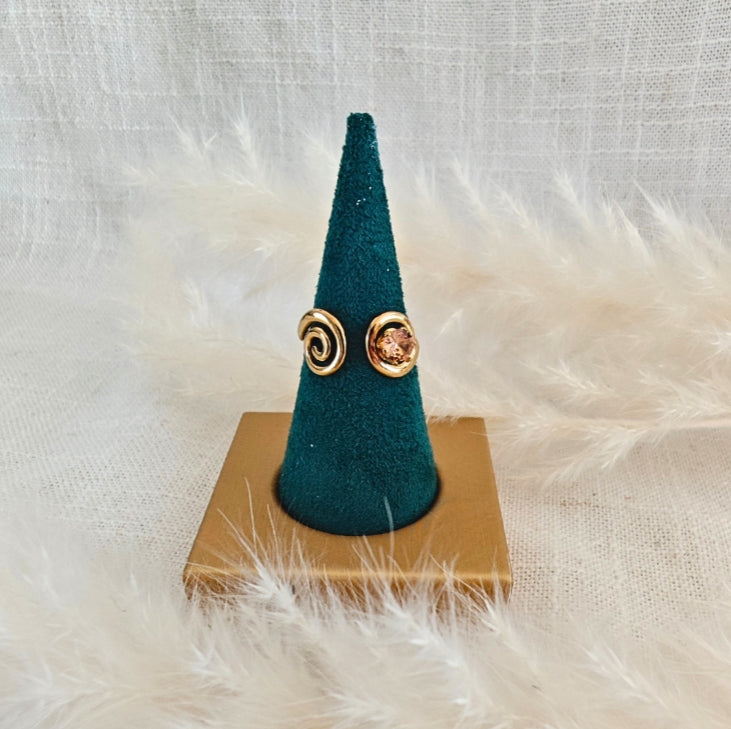 Bague Nova dorée & pierre champagne