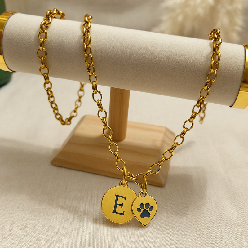 Collier Personnalisable – Taille Ras-du-Cou (2 Charms)