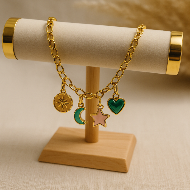 Collier Personnalisable – Taille Sautoir (4 Charms)