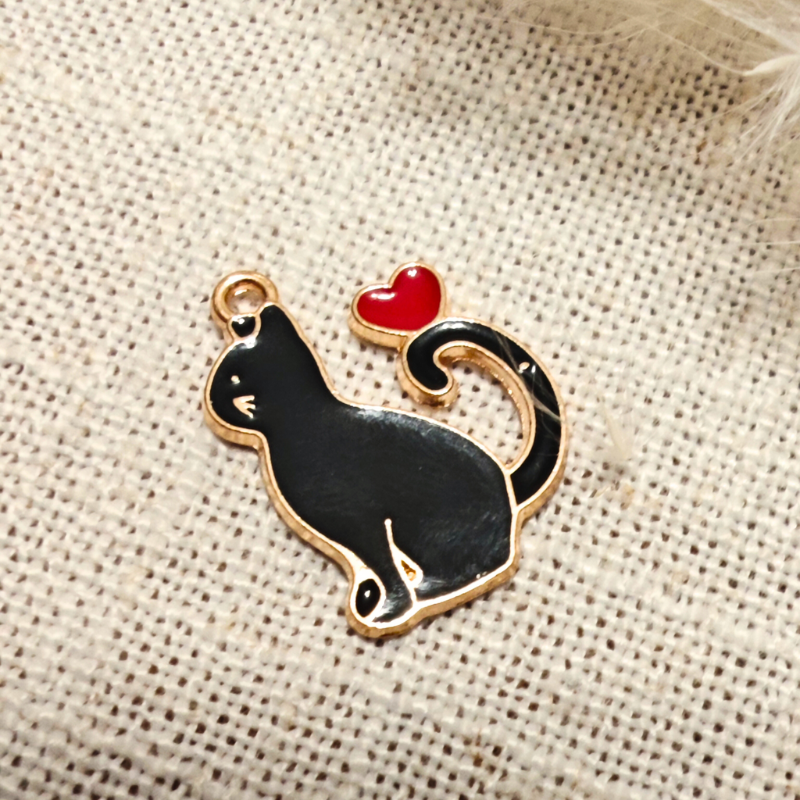 Chat noir coeur