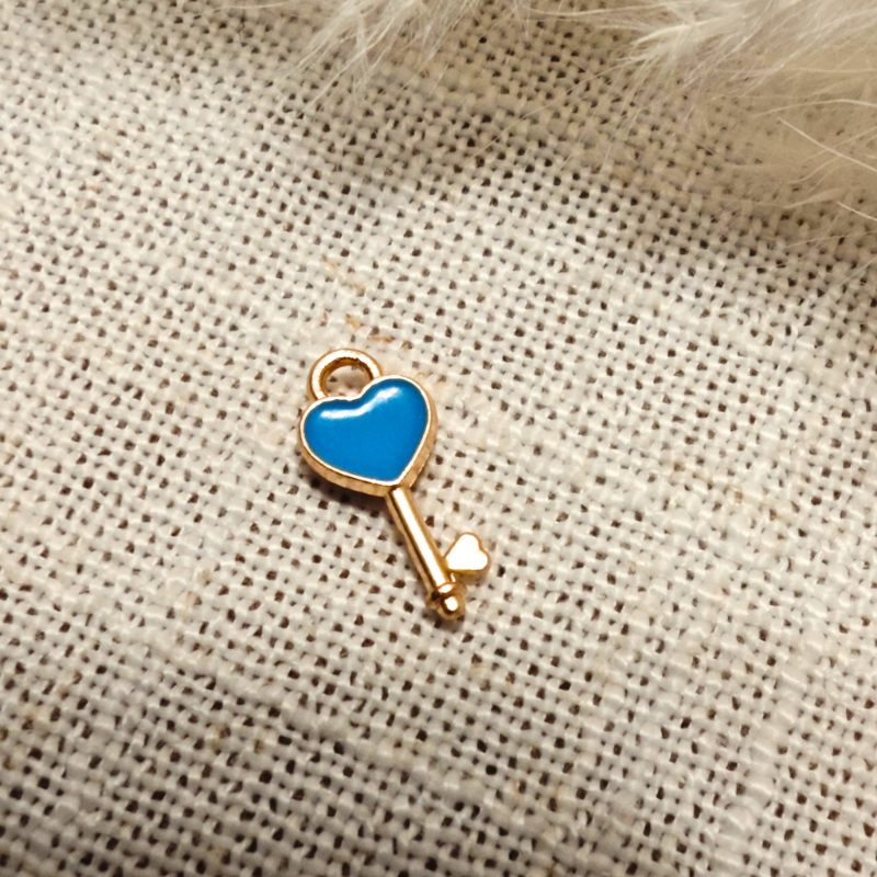 clé coeur bleu