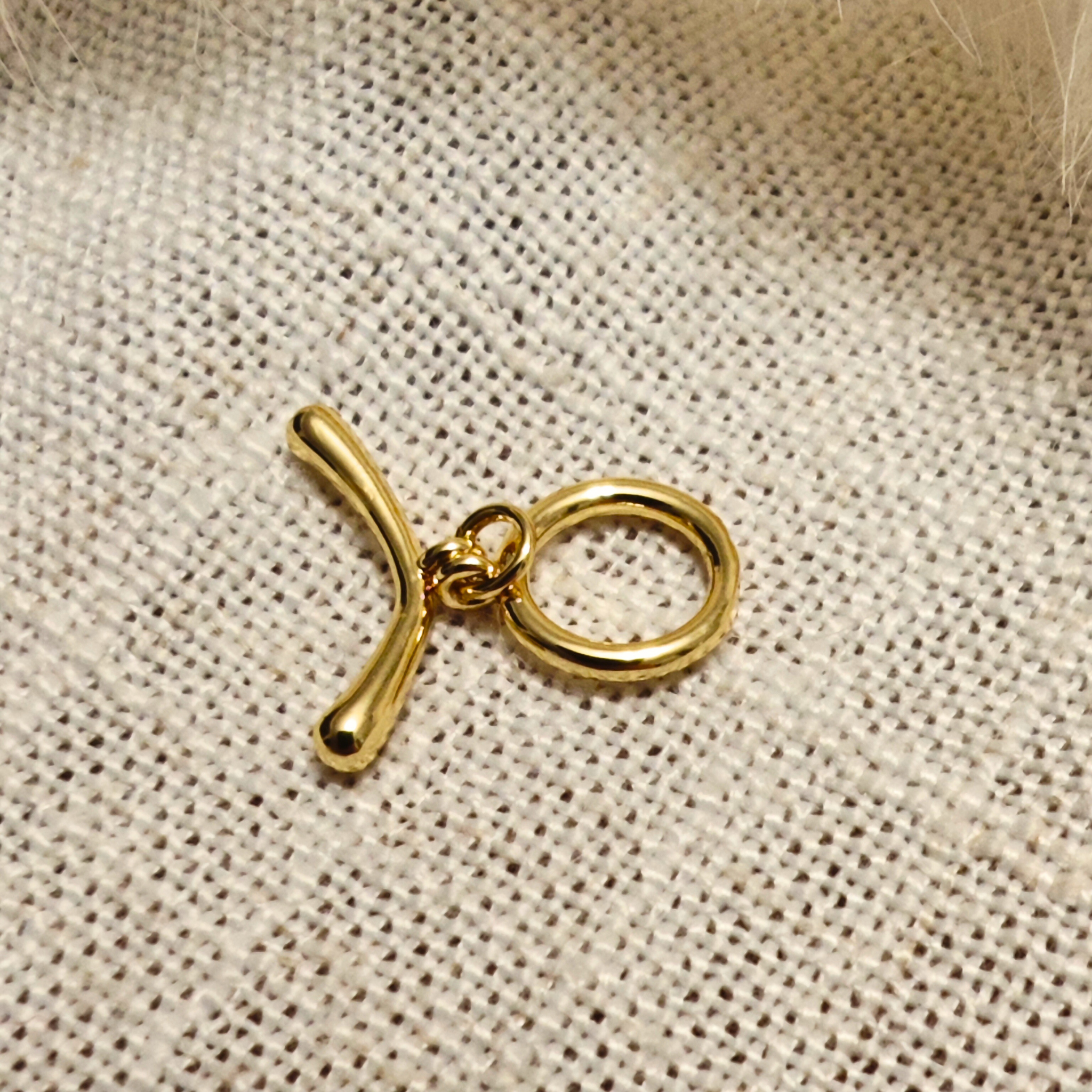 fermoir T arrondi doré