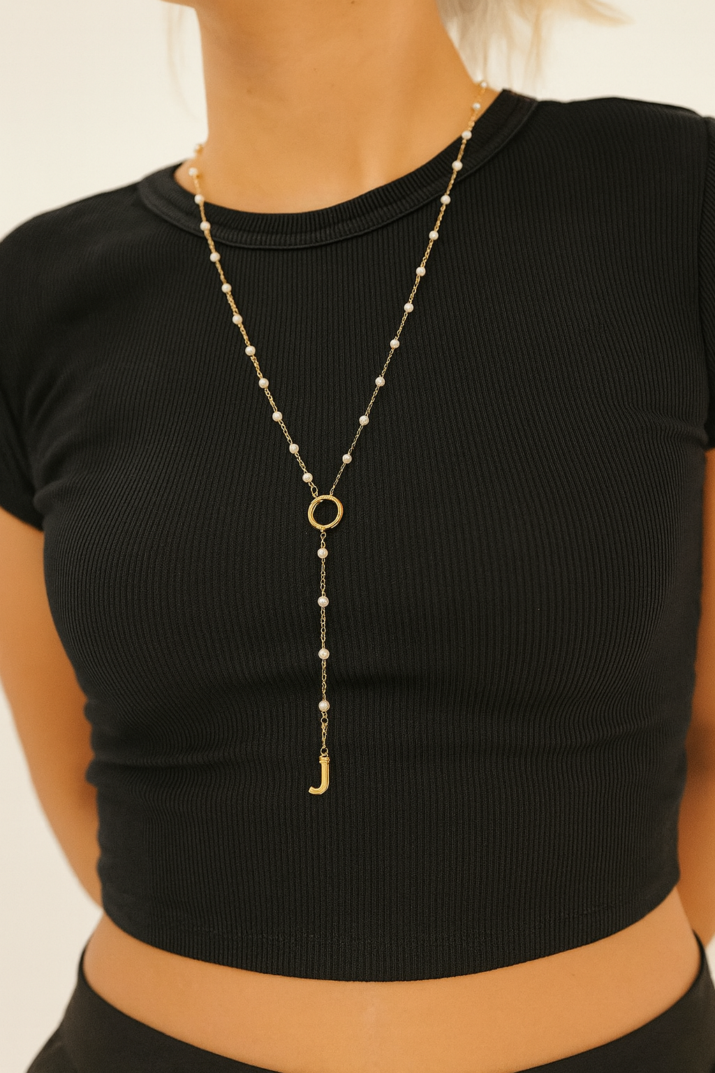 Collier personnalisable initiale – Acier inoxydable doré