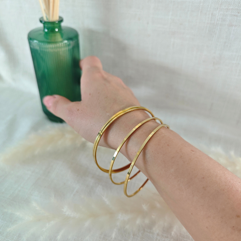 Aura - Joncs dorés en acier inoxydable