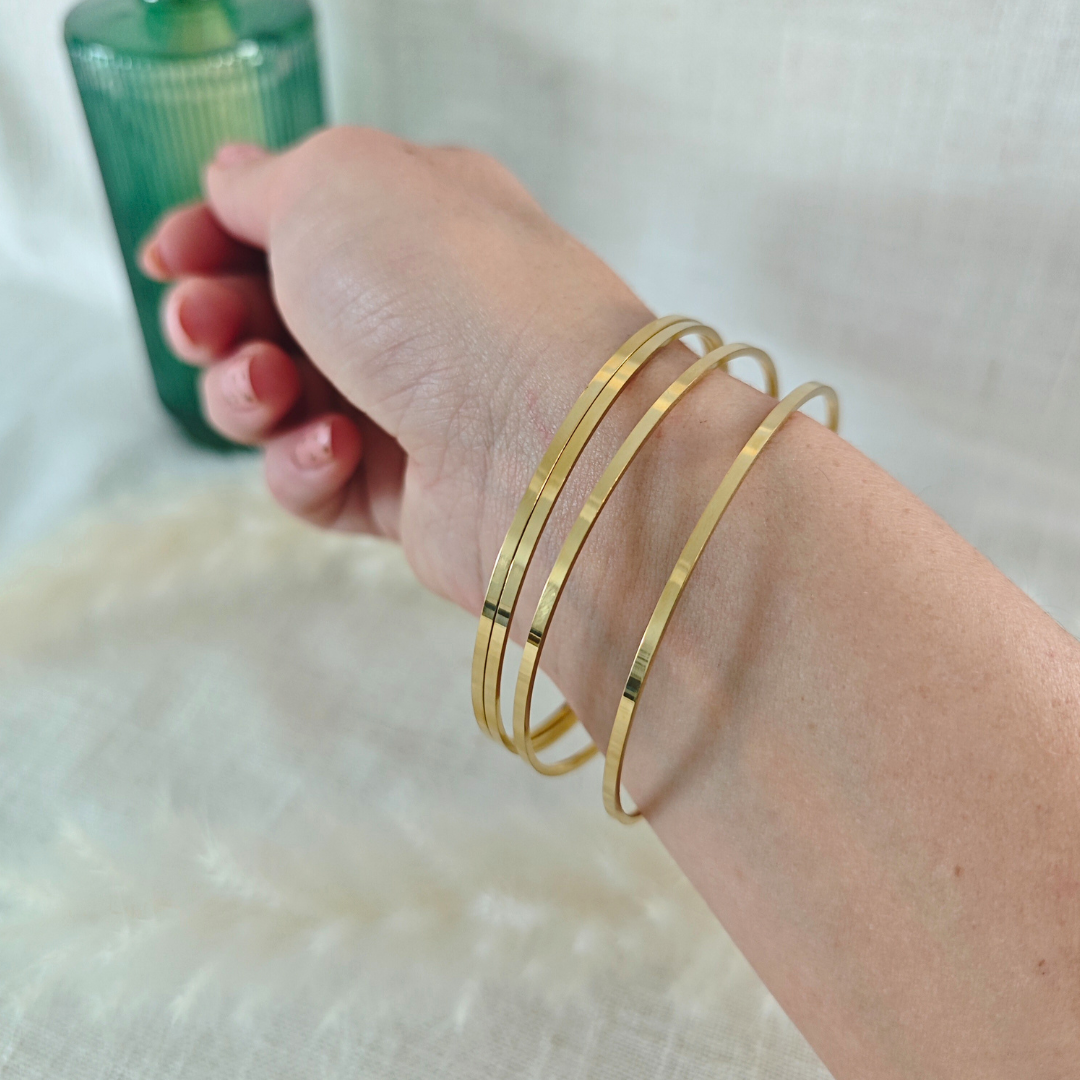 Aura - Joncs dorés en acier inoxydable